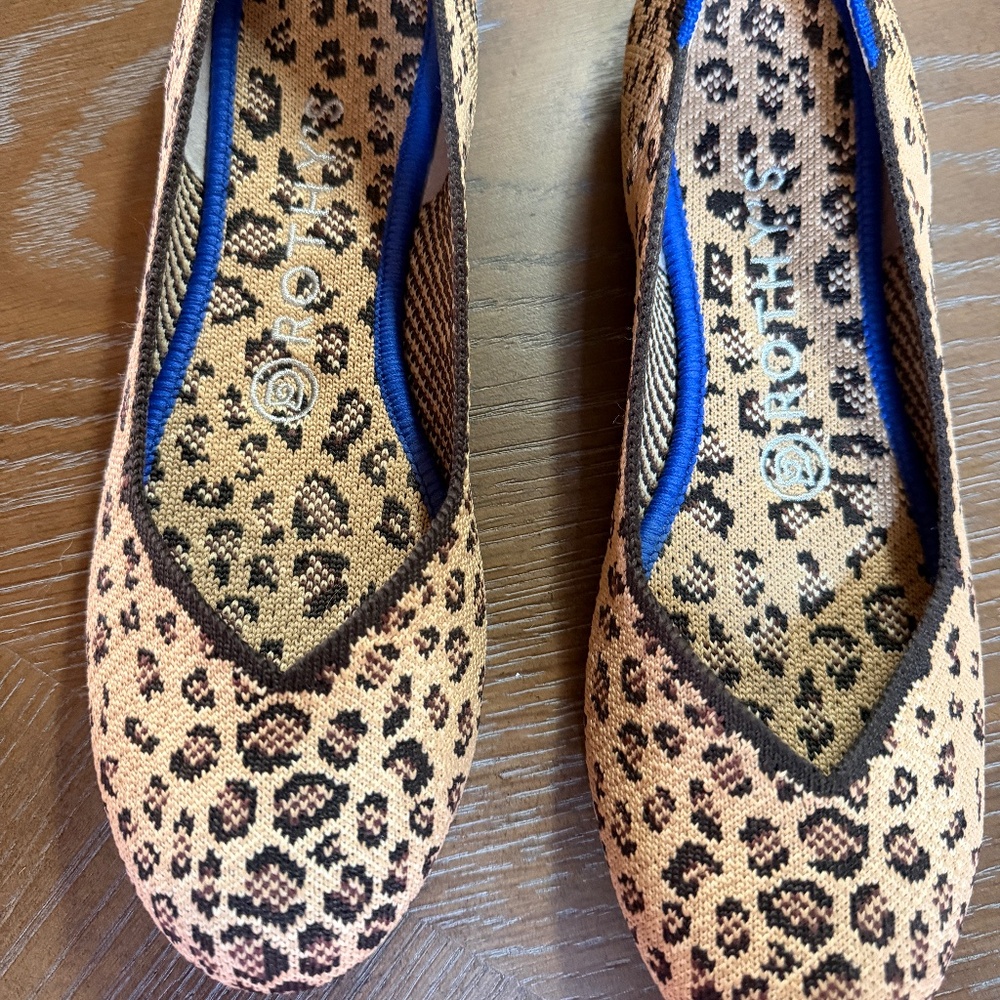 Rothy's Cheetah Print Flats,  Size 7, Like New